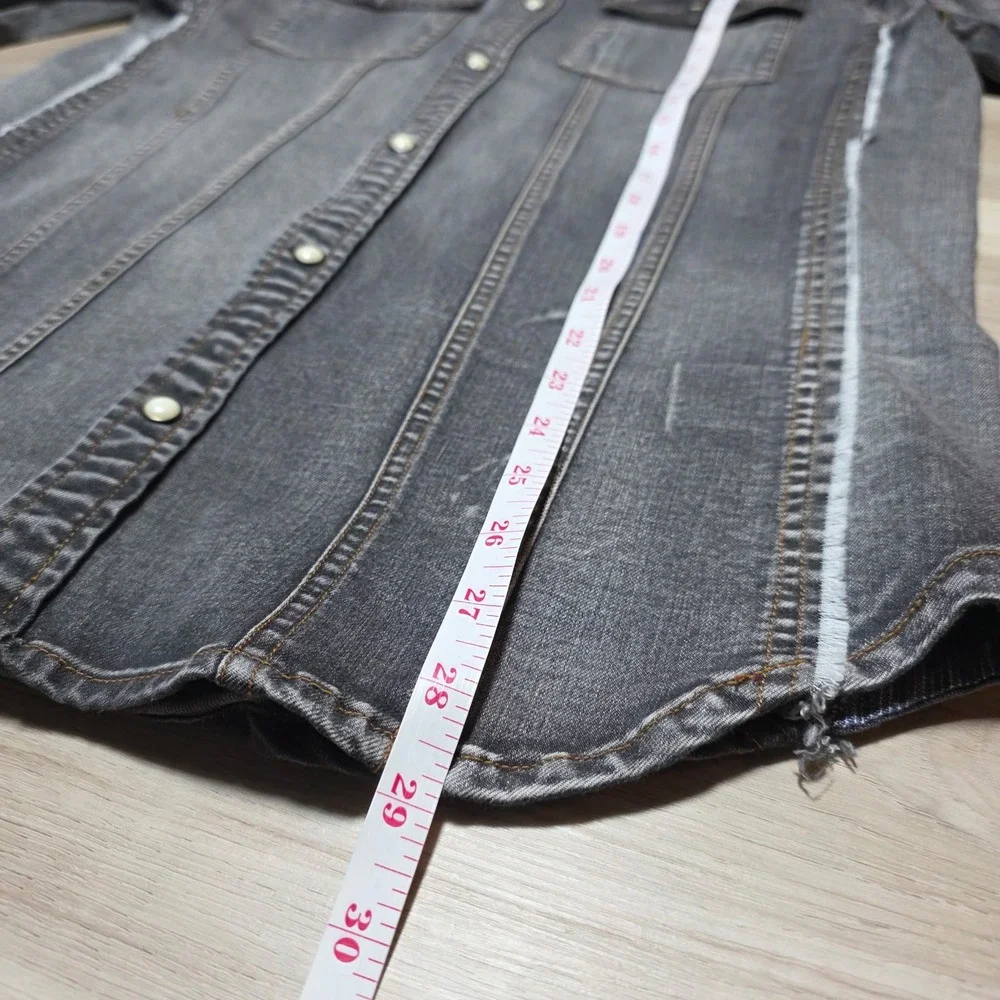 Gilded Age Denim Shirt Mens Small‎ Grey Snap Button Western Workwear Stretch S